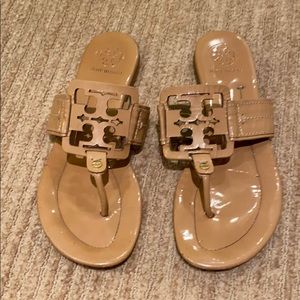 Tory Burch Square Miller Sandal - Sand Patent